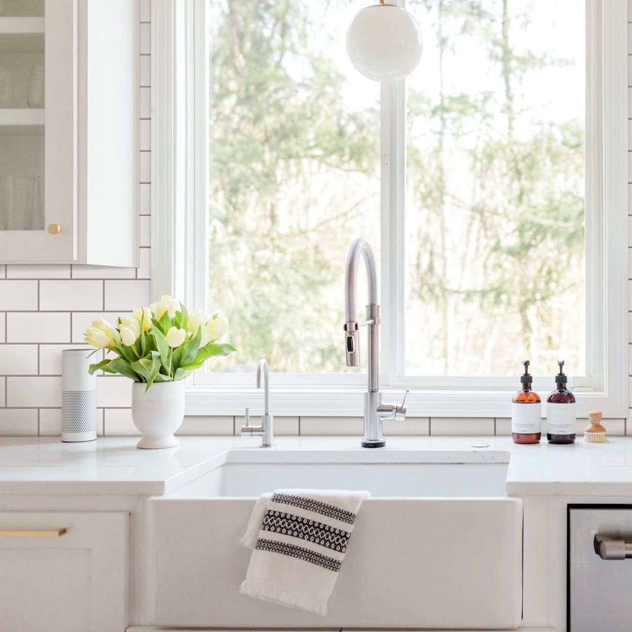 bright white kitchen with big window on Fort Morgan, CO are